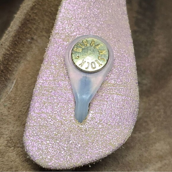 Birkenstock Gizeh Washed Pink Metallic Suede Sandals Women's 8 - Picture 2 of 9